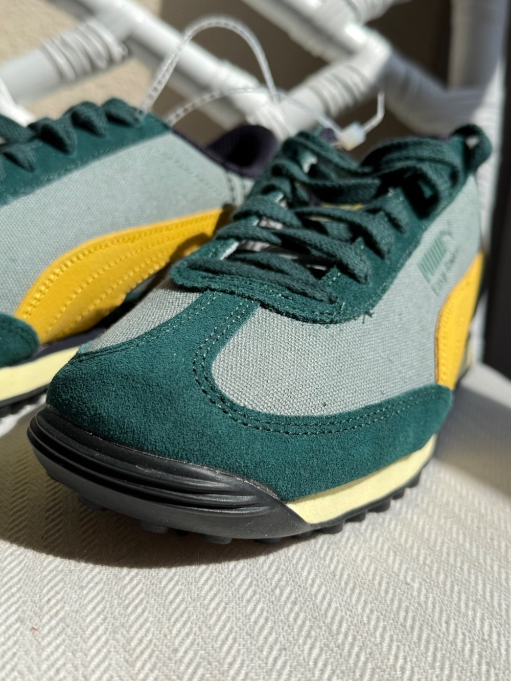 Puma Easy Rider Weathered Green Yellow Retro Sneakers Men's 8 Women 9.5 400397-0 - Picture 4 of 15